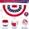 2 × 4 FT 4th of July Decorations, 4 PCS American Pleated Fan Flag, Patriotic Fourth of July Banner, Red White and Blue USA Flag Bunting for Memorial Day Independence Day Parade Outdoor Decor